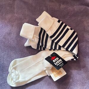 RED LION nwt Warrior #7549 striped socks size 9-11, lot of 2 pair, never worn